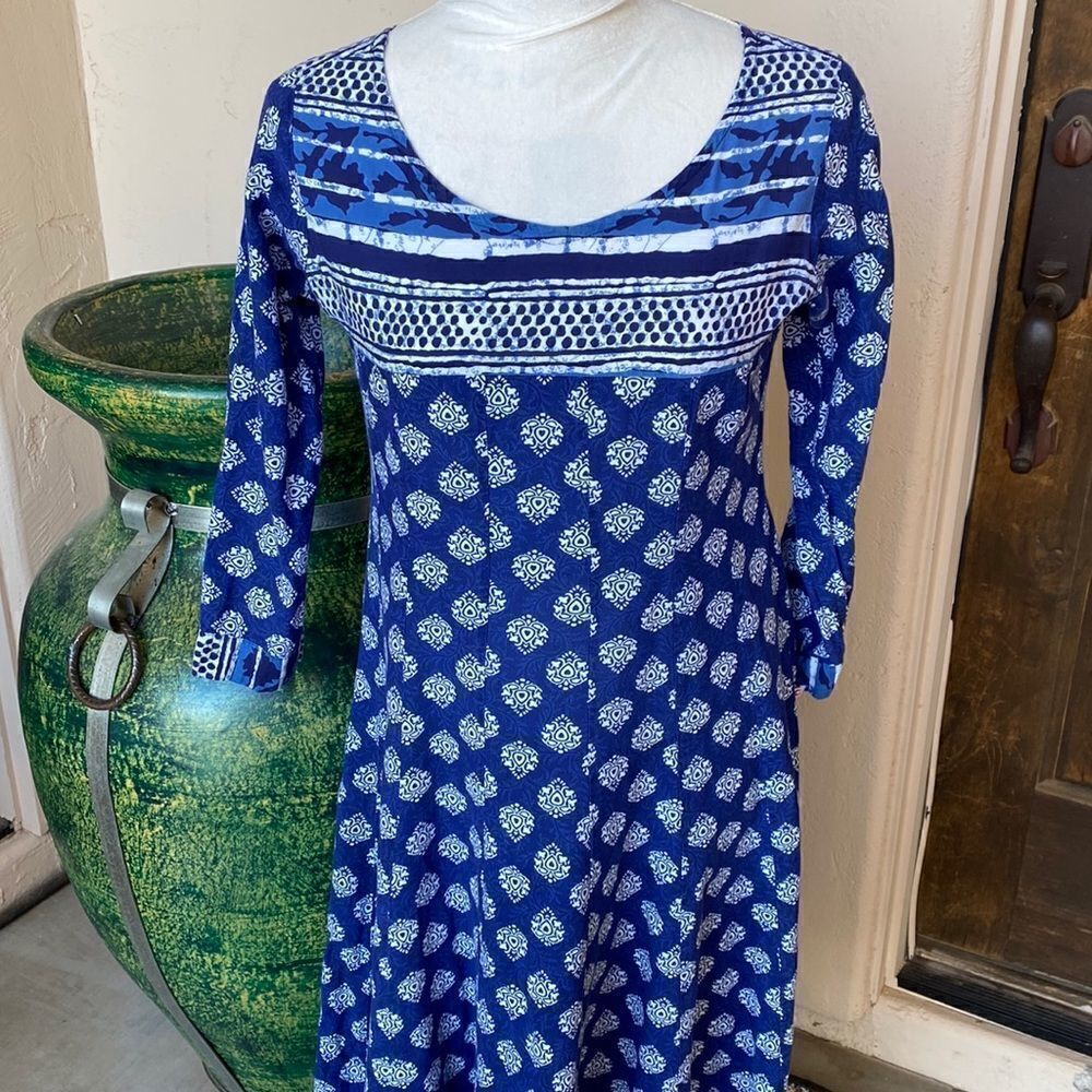 Fit n flare cotton pullover dress